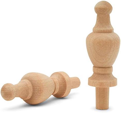 Small Wood Finials, 2-7/8 inch Wooden Finials for Crafting, DIY Dcor, and Wooden Finial Crafts, Pack of 50, by Woodpeckers