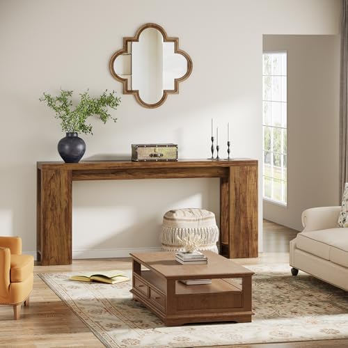 Tribesigns 70.9-Inch Extra Long Console Table, Farmhouse Wood Sofa Table Behind Couch, Narrow Entryway Accent Table for Living Room, Hallway, Entrance, Foyer, Dark Brown