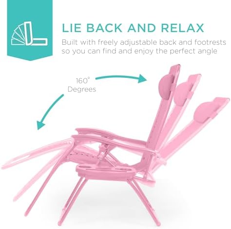 Best Choice Products Zero Gravity Chair Recliner, Carnation