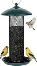 Gtongoko Finch Feeders for Outside All Metal Mesh Tube Bird Feeder Green