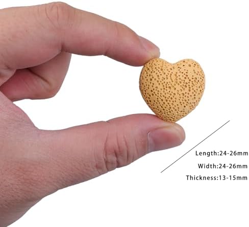 rockcloud 10 PCS 0.9" Yellow Lava Rock Stone Heart Shape Pocket Stones