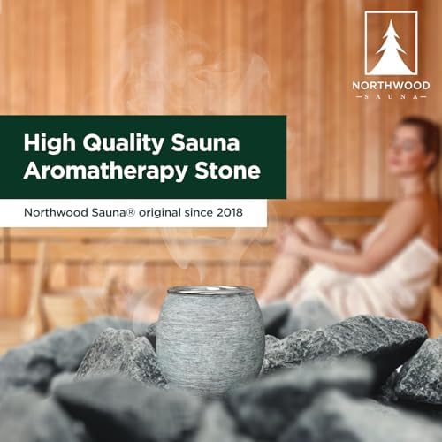 Northwood Sauna - Sauna Aromatherapy Stone Cup - Essential Oil Diffuser - Natural Rock with Stainless Steel Bowl