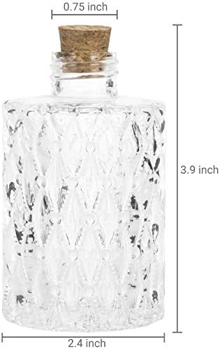 MyGift Clear Glass Reed Diffuser Bottles Vintage Apothecary Vases Set of 2
