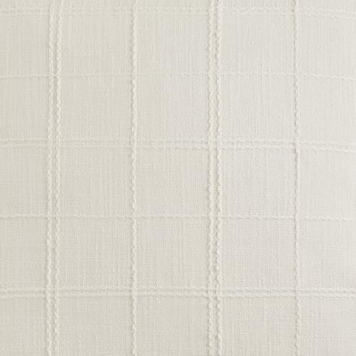 ZeeMart Linen Checked Farmhouse Table Runner, 13x72 Inches Ivory