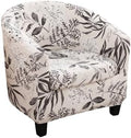 NILUOH Club Chair Slipcover 2 Piece Stretch Barrel Chair Covers Printed Tub Chair Slipcovers Soft Accent Armchair Sofa Protector for Living Room（Flowers 17）
