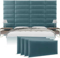Vänt Wall Mounted Headboard Panels, Queen/Full, Velvet Antique Blue