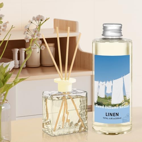 STRN Reed Diffuser Oil Refill, Linen Scented Diffuser with Stick 200ML Home