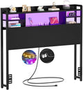 Aheaplus Headboard for Twin Size Bed with Storage and Outlets, Black