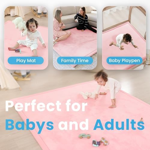 1.3" Thick Baby Play Mat for Floor,50x74 Padded Playpen Mat, Non-Slip