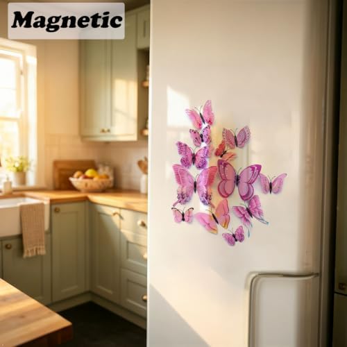 OPSEAM 3D Butterfly Wall Decor Butterfly Decorations Stickers with Magnets