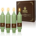 NJAO HOO Light Green Short Taper Candle 5 Inch Candlesticks Unscented Dripless Tapered Candle Set for Home Decor Wedding Party Dinner Candles, 4 Pack