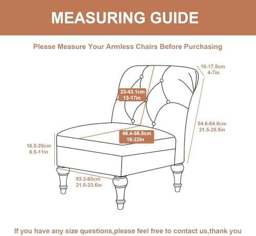 Eco-Ancheng Armless Chair Slipcover Removable Armless Accent Chairs Covers Washable Armless Slipper Chair Slipcover Printed Armless Chair Furniture Protector Covers for Living Dining Room Hotel