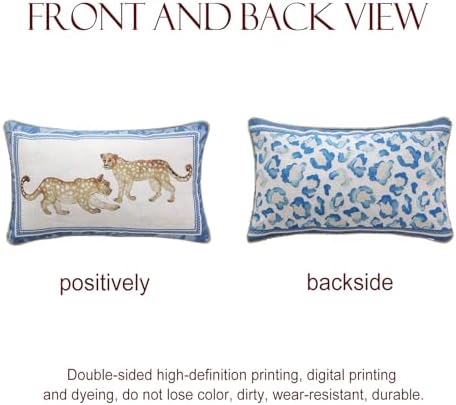 patdrea Designer French Vintage Leopard Printed Pillow Cover,12"x20"