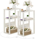 YUFAM 3-Tier Narrow Bedside Table Set 2 for Small Spaces, Skinny Nightstand