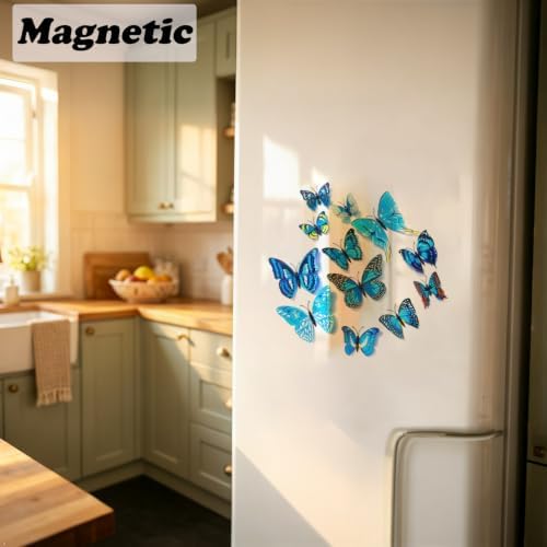 OPSEAM 3D Butterfly Wall Decor Butterfly Decorations Stickers with Magnets