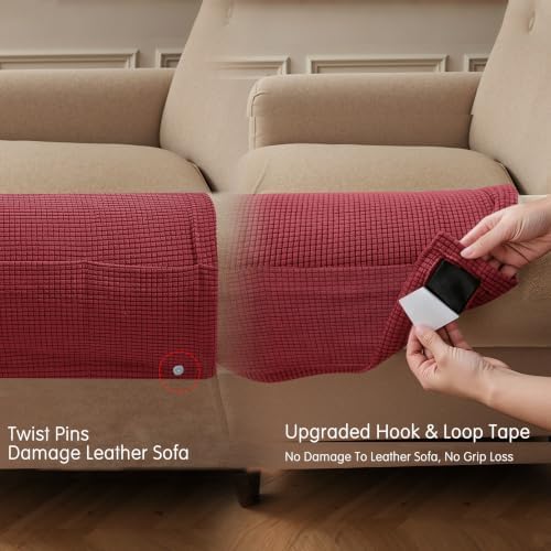 SUBRTEX Stretch Couch Arm Covers Set of 2, Non-Slip Sofa Armrest Slipcovers