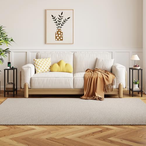 TUTOTAK Narrow Side Table, 2-Tier Small End Table for Couch