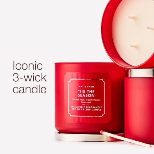 Bath & Body Works 3-Wick Candle, Tis the Season Scent, 2 Pack