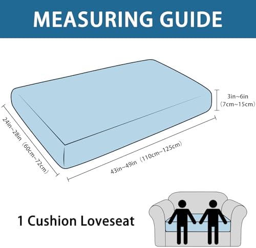 Loveseat Cushion Cover Leather-Look 1PC Stretch Love Seat Slipcover for Living Room Individual Couch Seat Protector, Pet-Friendly, Non-Slip, Easy Fit - Beige