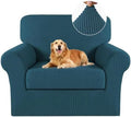 Turquoize 2 Piece Chair Covers Chair Slipcovers For Living Room Armchair Sofa Covers Chair Couch Cover with Arms Washable Furniture Protector for Chairs Feature Thick Jacquard Fabric (Chair,Deep Teal)