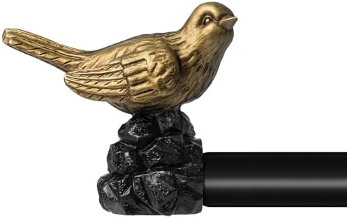 Bird-Shaped Decorative Curtain Rod Finials, 1 or 7/8 Inch, Easy Install, Set of 2 – Gold