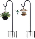 Shepherd Hooks for Outdoor, 2 Pack 62 Inch Bird Feeder Pole with 5 Prongs Base for Hanging Lantern, Hummingbird Feeder, Lightweight Plant, Shepherds Hook for Bird Feeders for Outside
