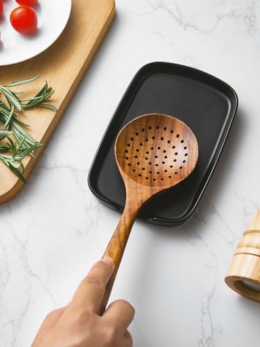 ABRUTY Spoon Rest for Stove Top, Ceramic Spoon Holder for Counter, Modern Farmhouse Decor Accessories for Spatula, Spoons or Tongs