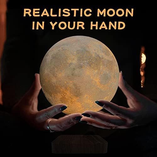 Levitating Moon Lamp, Magnetic Floating Moon Lamp Spinning Luna Night Light with 3 Color Modes, for Home Office Desk Decor, Bedroom Unique Lamps, Cool Tech Gadgets Gift for Women Kids