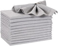 Ramanta Home Light Grey Cotton Dinner Napkins Set of 12, 18x18 Inch