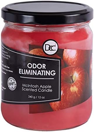 Mcintosh Apple Odor Eliminating Highly Fragranced Candle - Eliminates 95% of Pet, Smoke, Food, and Other Smells Quickly - Up to 80 Hour Burn time - 12 Ounce Premium Soy Blend