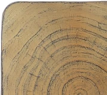 Christopher Knight Home Outdoor Side Table,Twist Shape End Table,Decorative Accent Table,Garden Stool Table for Patio Balcony Beach Pool Side,Lightweight Concrete,Wood Like Texture,Natural