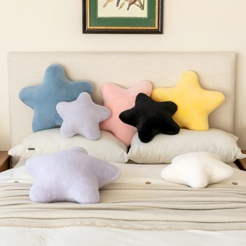 Star Pillow, Decorative Throw Pillow with Plush for Couch, Cute Decor Pillows for Bed, Aesthetic Star Shaped Pillow Fun Cushion for Sofa Living Room (Lavender, 19.6 Inches)