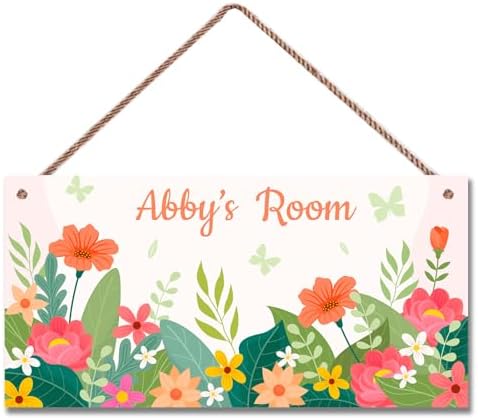 Personalized Planet Sign Funny Flowers Themed For Kids Room Boys Bedroom Door Decor,Custom Name Wall Art Decor Decorative Plate for Girls Room Nursery Little Man Cave