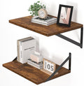 Heimlove 16W x 12D Deep Floating Shelves Set of 2 Rustic Brown