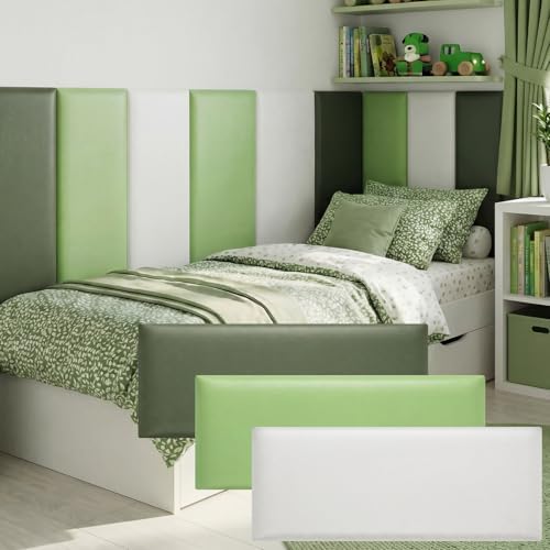 Hahafelt 8 Pack Wall Padding Headboard 19.69" x 7.87" x 1.18" Fresh Green