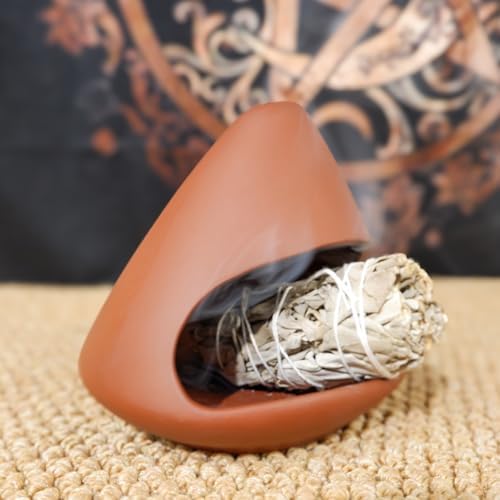 MOUGIGI Terracotta Zongzi Palo Santo Holder,Elegant Sage Cone Incense Dish