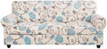 SearchI Stretch Sofa Cover Printed Couch Cover, Floral Pattern 4 Pieces Sofa Slipcover with 3 Separate Cushion Cover, Washable Furniture Protector for Living Room(Sofa, Ball Flower)