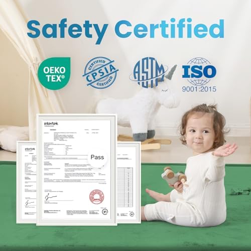 1.3" Thick Baby Play Mat for Floor,79x118 Large Memory Foam Tummy Time Mat