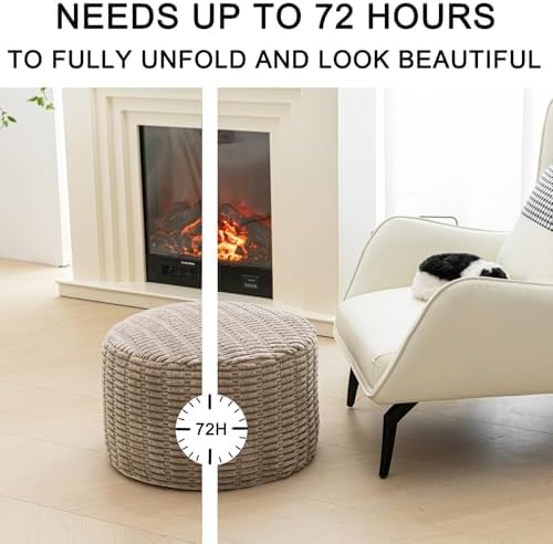 Asuprui Pouf Ottoman Round Foam Filled Foot Rest Stool Floor Pouf Footrest