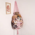 Amdermi Stuffed Animal Hammock Corner Hanging Net for Stuff Animal Storage Macrame Toy Display Plush Toy Holder-Perfect for Tiny Space Walls-Kid Bedroom Decor Nursery Playroom Organizer (Light Pink)