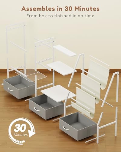 Kids Bookshelf and Toy Storage Organizer - 3-Tier Sling Bookcase, 47.2" W
