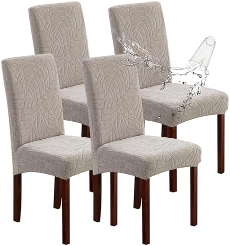 Genina Waterproof Dining Chair Covers Set of 4 Parsons Chair Slipcovers
