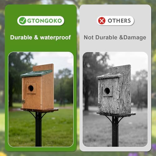 Gtongoko Recycled Plastic Bluebird Houses for Outside 1-1/2" Entrance Green