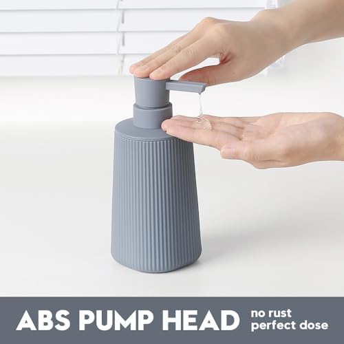 YAUKPH Small Soap Dispenser for Bathroom and Kitchen Matte Gray