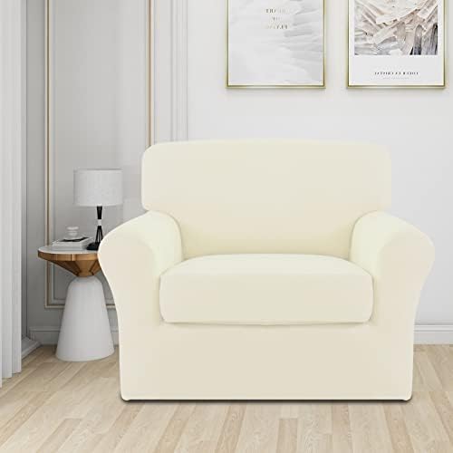 Easy-Going 2 Pieces Stretch Sofa Slipcover for Armchair Washable