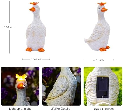 Goodeco Garden Goose with Solar Butterfly Statue