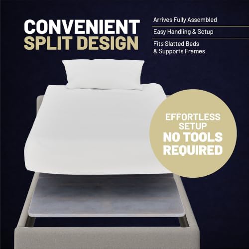 Premium 38mm Split Wood Bunkie Board Twin Size Bed - 2-Piece Under Mattress Support Board, Fully Assembled, Fabric Ventilation Cover - Replaces Wooden Slats or Box Spring for Bed Frames
