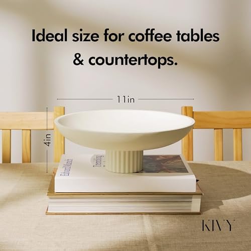 KIVY Concrete Fruit Bowl for Kitchen Counter - Large Decorative Bowl