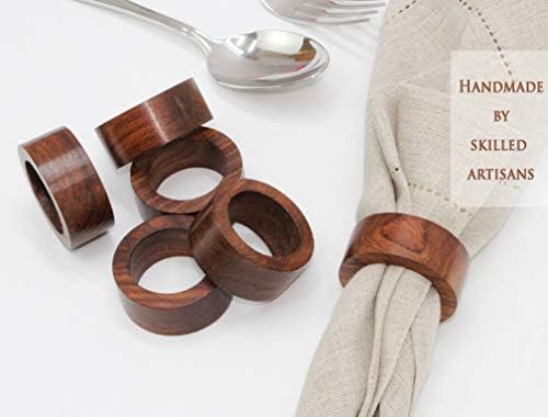 COTTON CRAFT Solid Wood Napkin Rings - Set of 12 Classic Napkin Rings