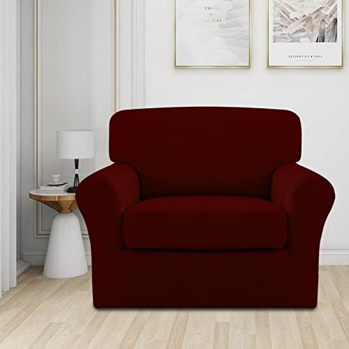 Easy-Going 2 Pieces Stretch Sofa Slipcover for Armchair Washable